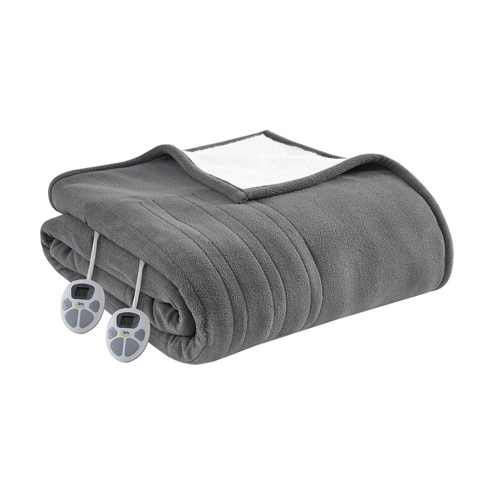 

Супермягкое одеяло из флиса Serta с подогревом Sherpa, цвет Dark Gray