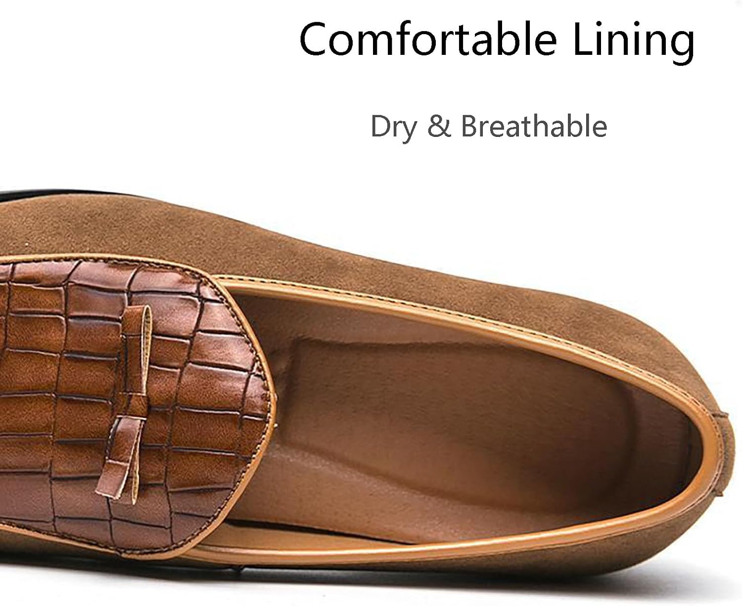 Мужские лоферы из замши с бантом, стильные мокасины с острым носком и крокодиловым тиснением, удобная обувь для офиса, деловых встреч, свадеб и вождения Nxnbhsl, черный — фото 4