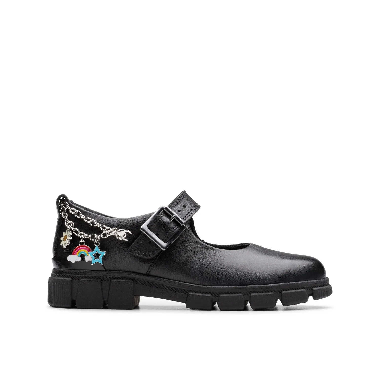 Туфли T-Bar с браслетом Clarks, черный