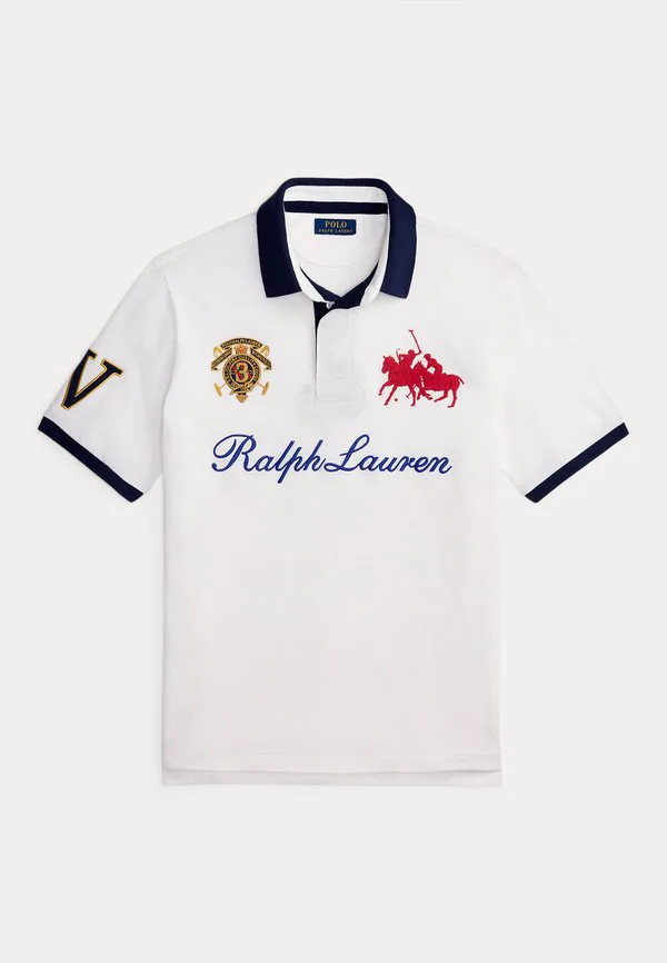 Классическая поло-рубашка с сетчатым рисунком и гербом. Polo Ralph Lauren, White — фото 4