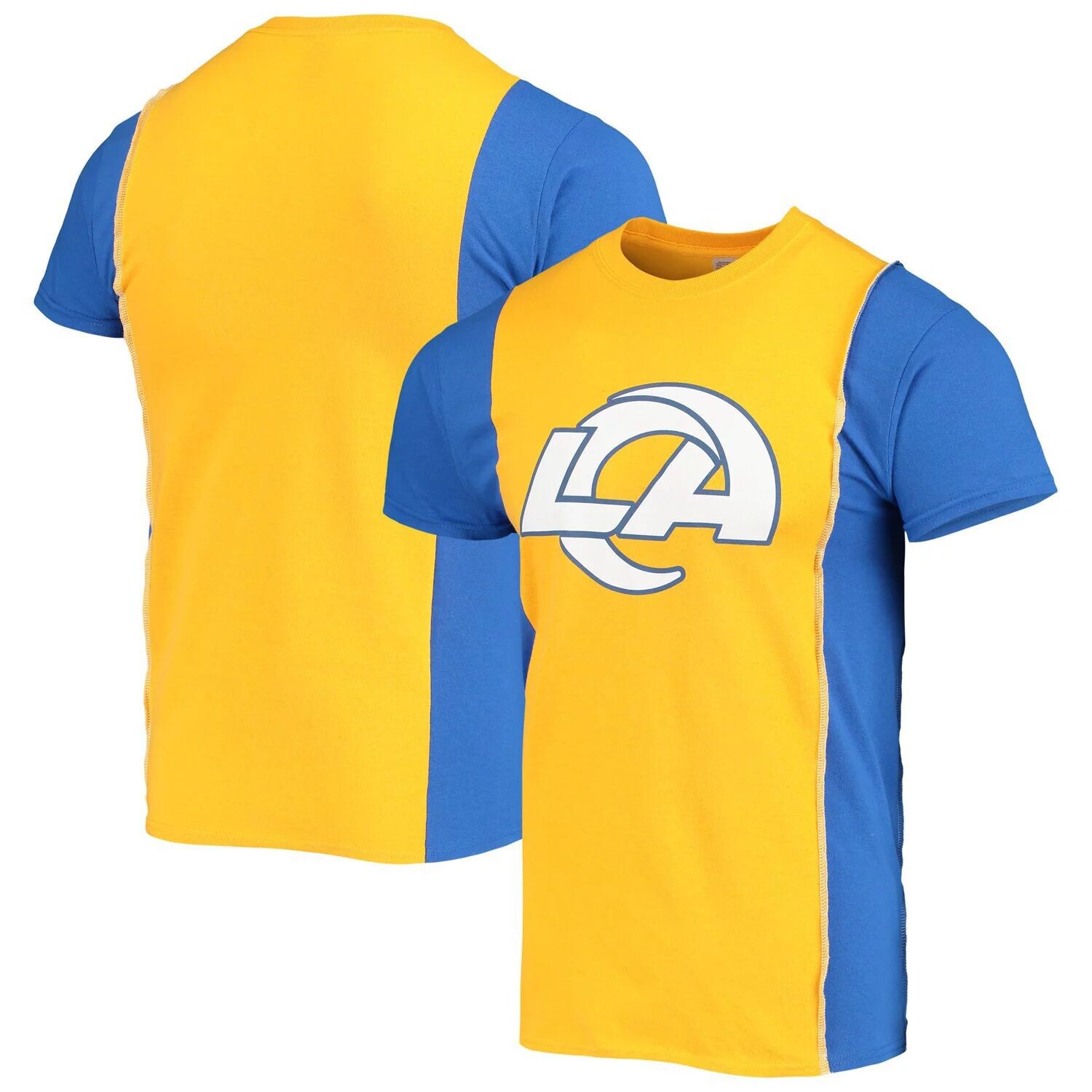 

Мужская футболка Refried Apparel Gold/Royal Los Angeles Rams из экологически чистого материала с разрезом