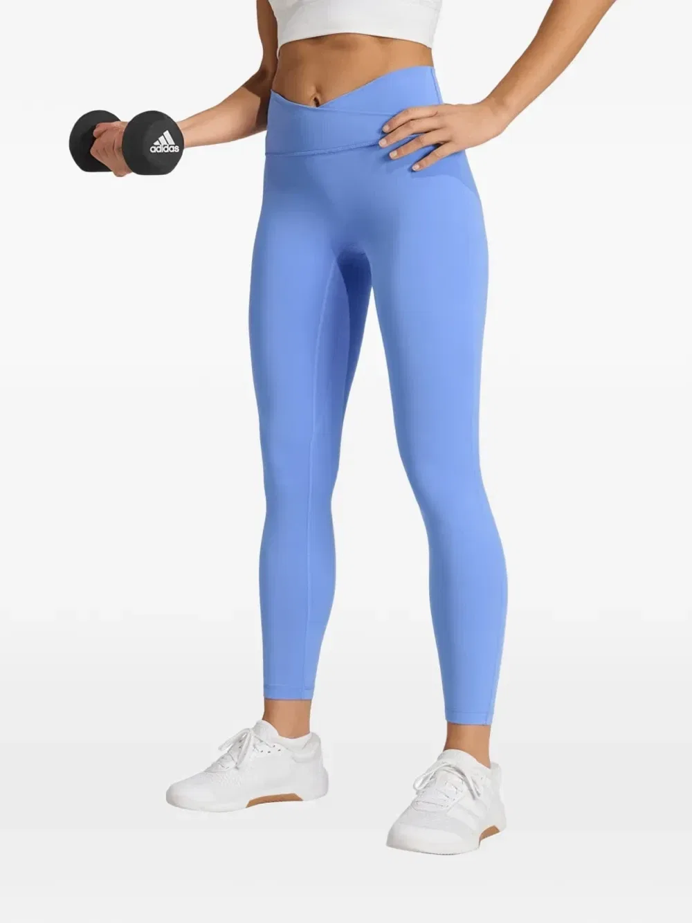 Брюки с перекрещивающимся поясом и логотипом Adidas, синий