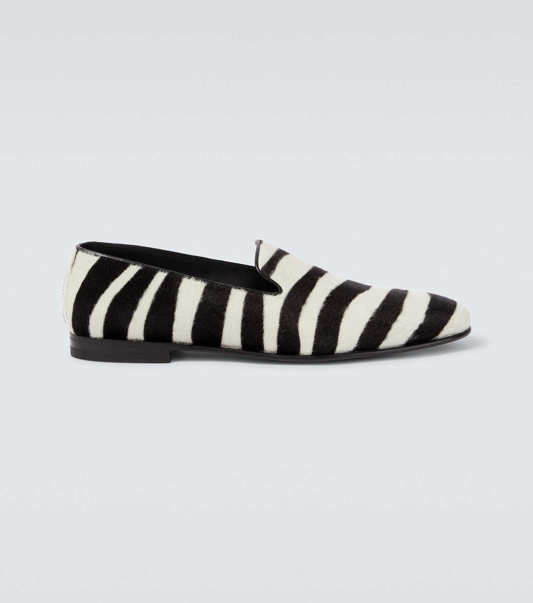 Марио лоферы из телячьей кожи с зебровым принтом Manolo Blahnik, 0015 Blck/1118 Dcrm