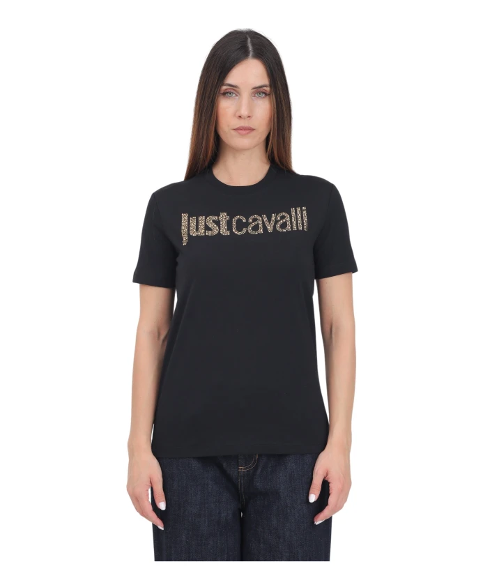 

Футболка с логотипом из стразов Just Cavalli, черный