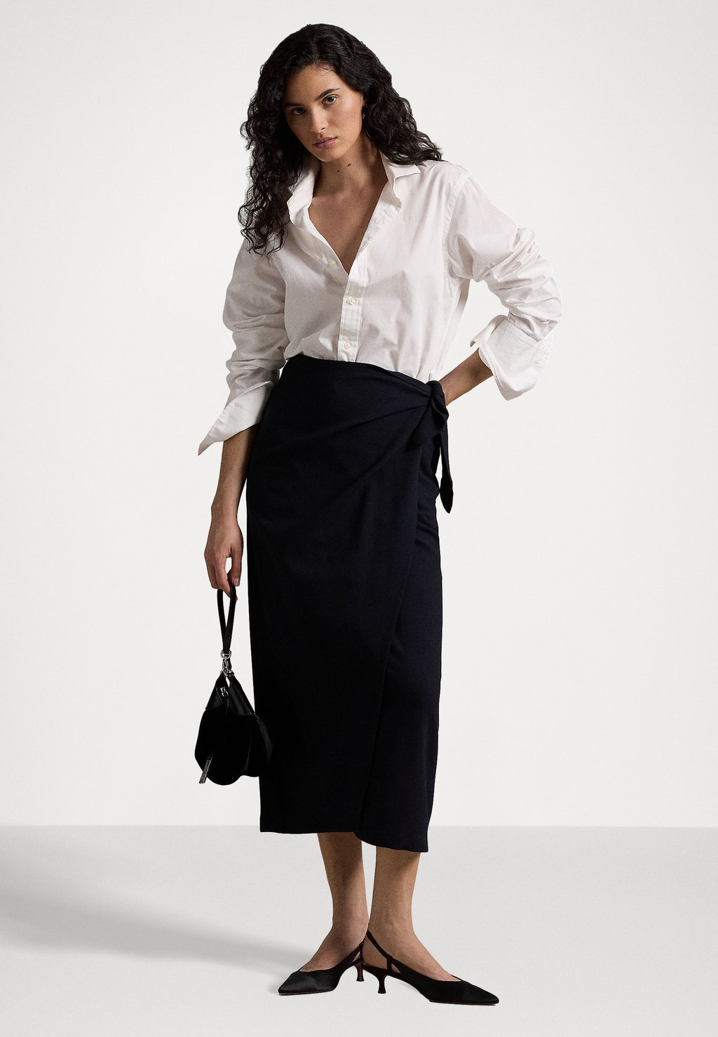 

Юбка с запахом WOOL CREPE WRAP SKIRT Polo Ralph Lauren, темно-синий