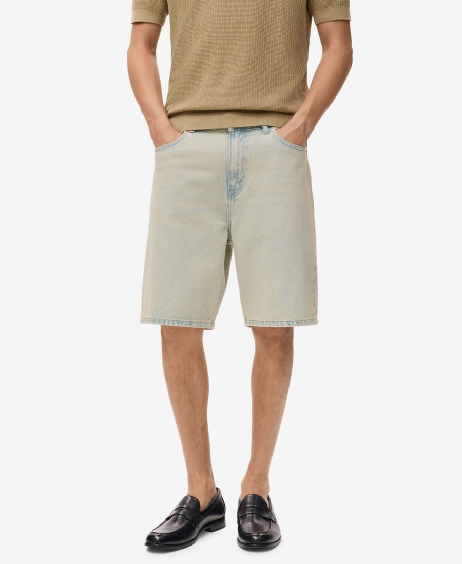 

Мужские джинсовые шорты-бермуды свободного кроя длиной 9,53 дюйма MANGO, Light Vintage Blue