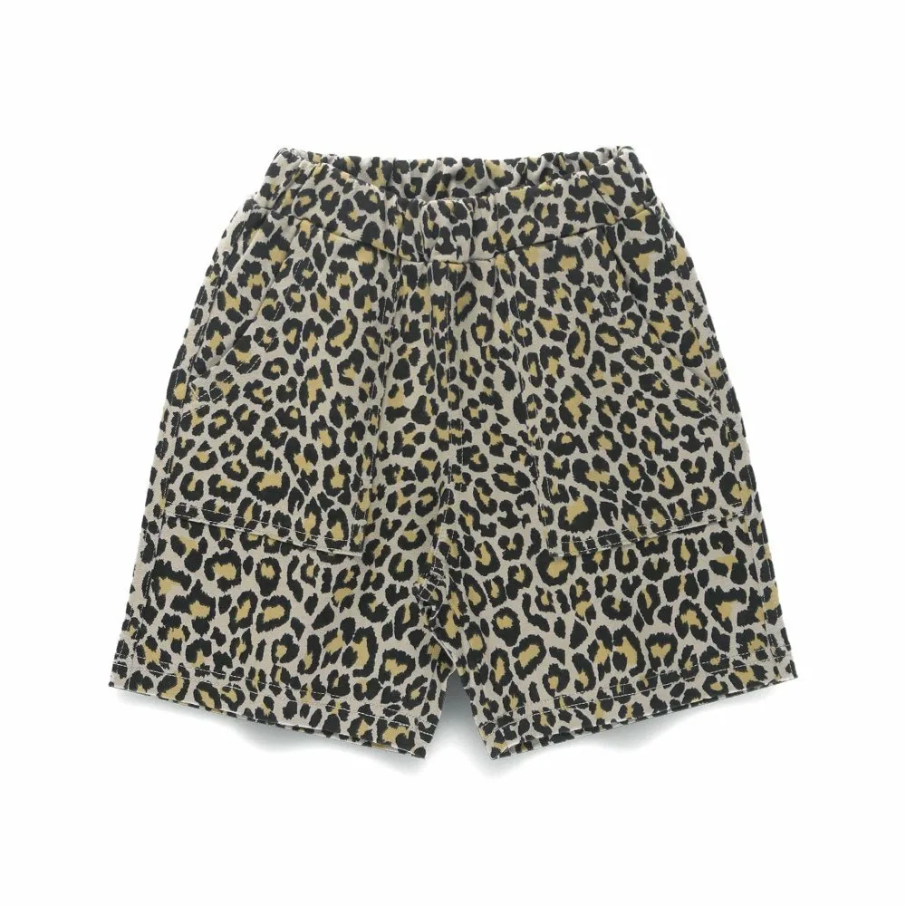 Шорты из 100% хлопкового трикотажа DRC Branshes, цвет Leopard-Beige — фото 3