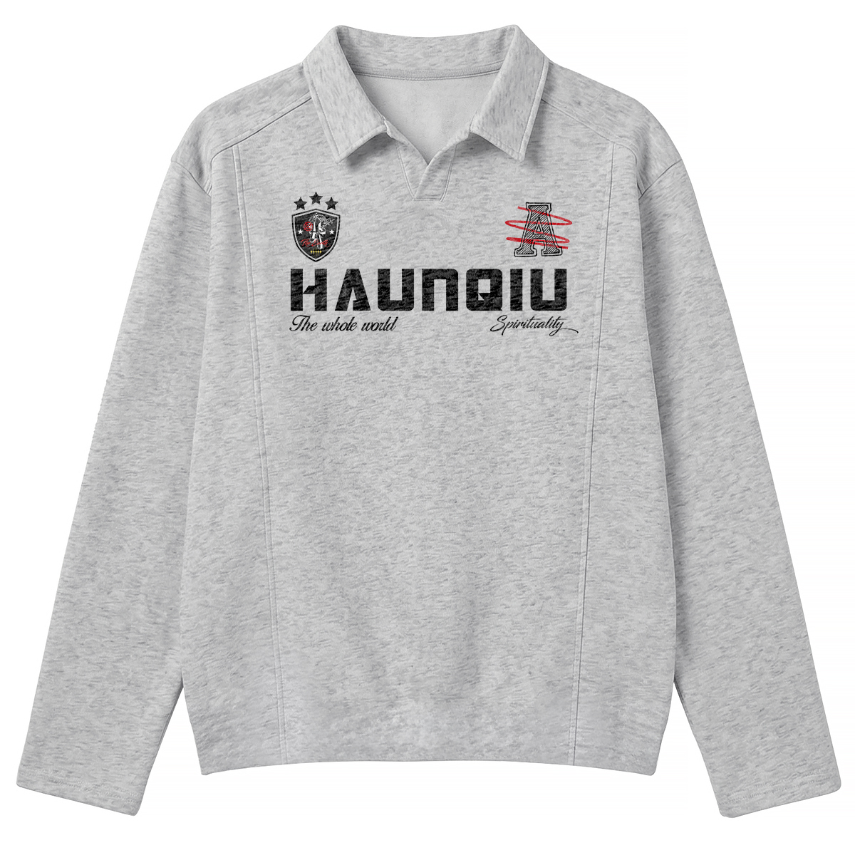 

Свитшот Unisex Lapel Thickened Regular HUANQIU, heather серый