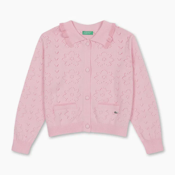 Детский кардиган Bebe Pink Flower, розовый, от Benetton Kids
