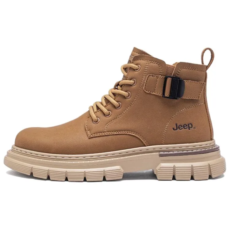 Ботинки мужские короткие до середины икры из микрофибровой кожи Jeep, Earth Yellow