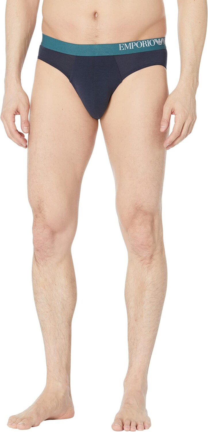 

Трусы Emporio Armani Soft Touch Ecofiber 3-Pack Brief, цвет Marine/Marine/Marine