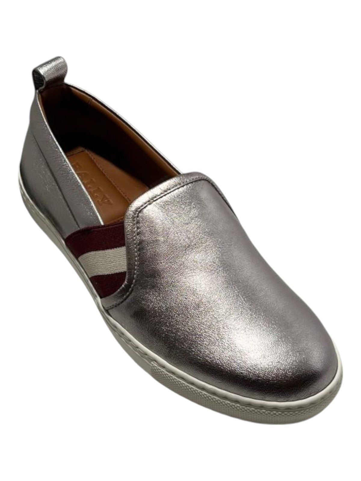 Низкие кеды Bally Henrika 6212747 из серебристой кожи ягненка, серебряный