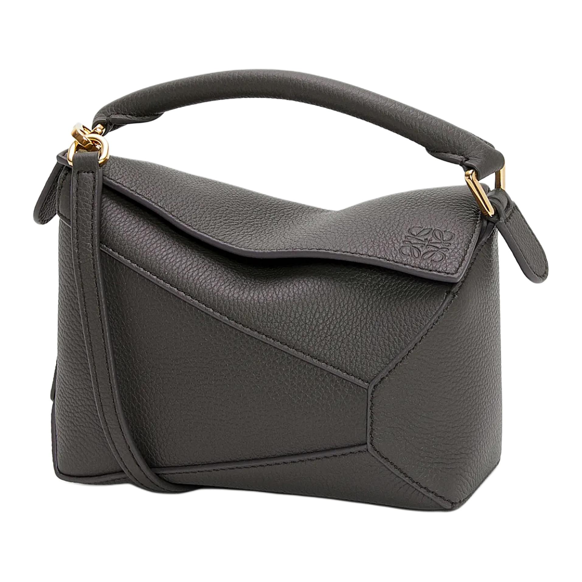 

Сумка-головоломка из мягкой зернистой телячьей кожи LOEWE, наплечная сумка, кросс-боди, миниатюрная дамская сумка, темно-серый
