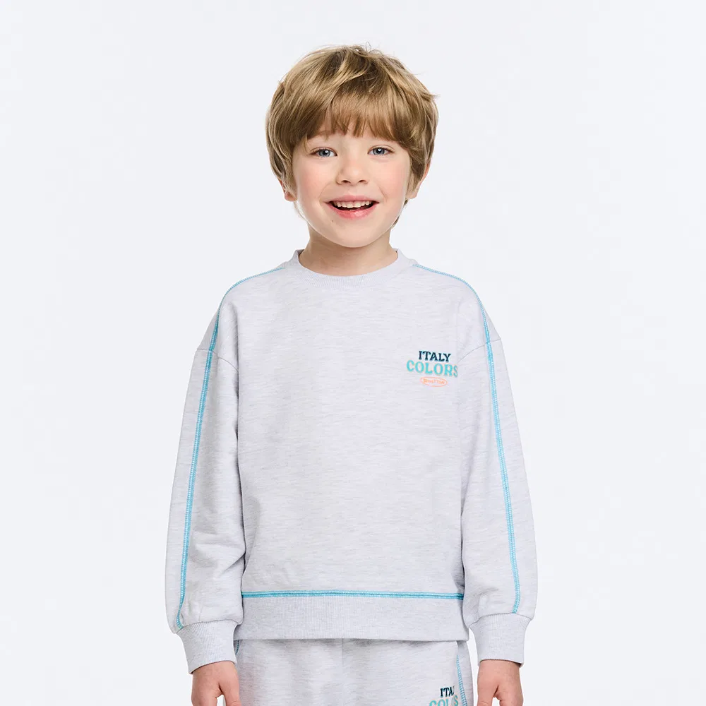 Детский свитшот с графическим принтом, мятно-зелёный, от Benetton Kids