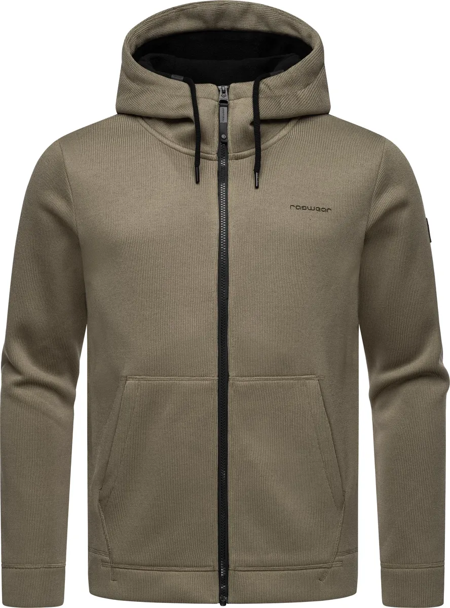 

Кардиган с капюшоном Ragwear "Fabian", мужская базовая куртка рельефной вязки с капюшоном, коричневый