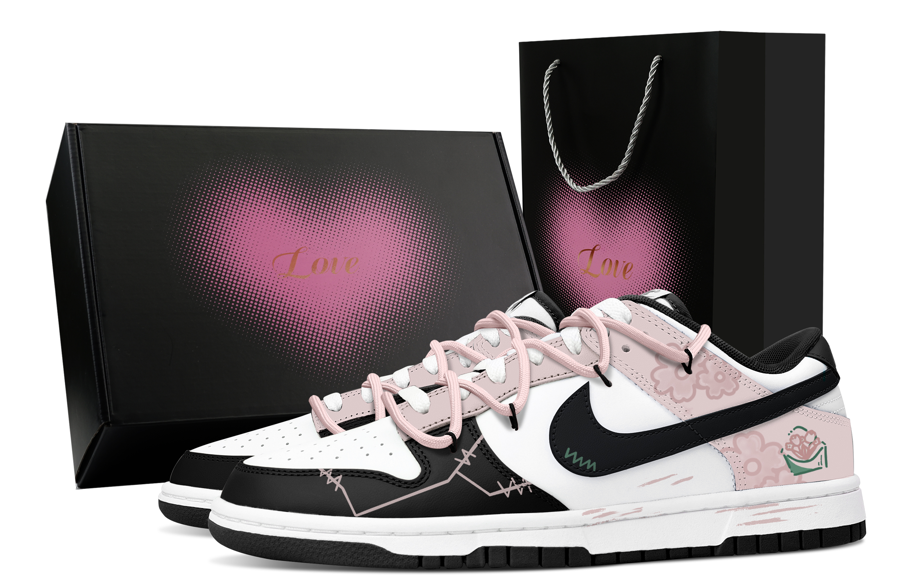 

Nike Кроссовки Dunk Skateboard Unisex низкие Green/Pink