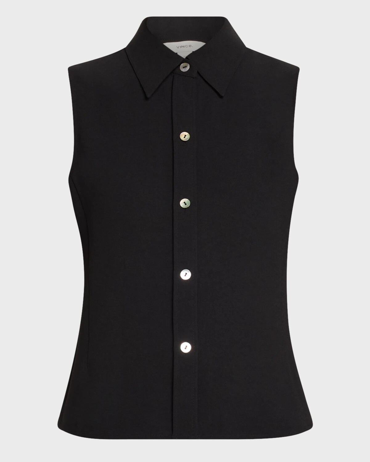 

Топ без рукавов с пуговицами спереди Vince, черный