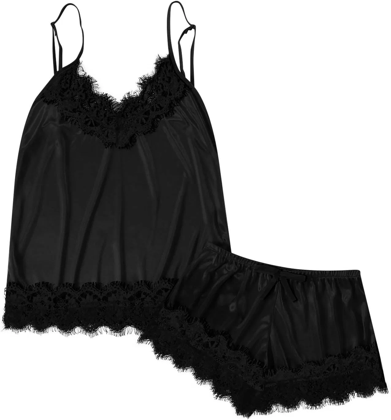 Комплект пижамы кружевной, Sexy Lace Pajamas, Black