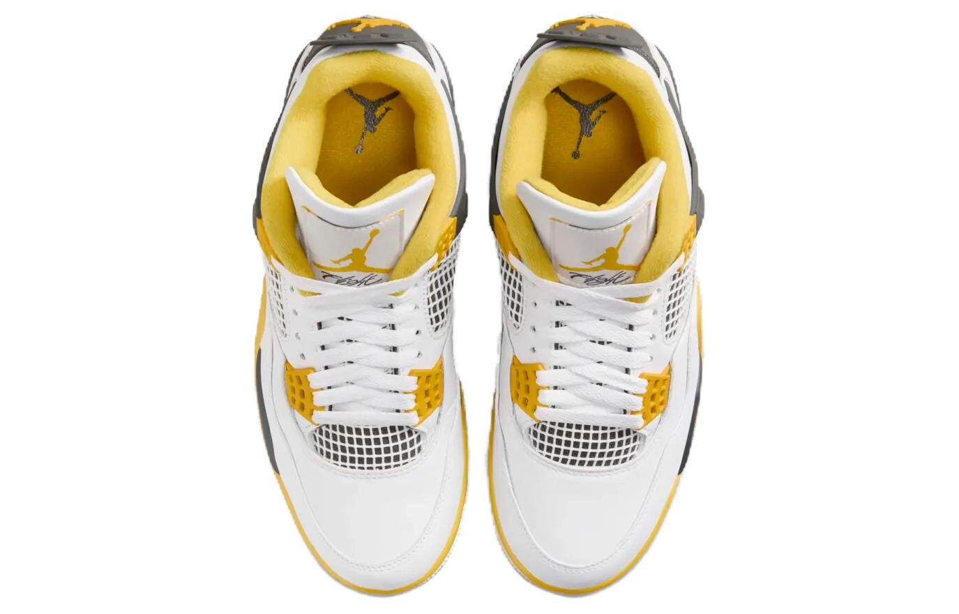 Jordan Air Jordan 4 Винтажные баскетбольные кроссовки женские, White/Orange — фото 4