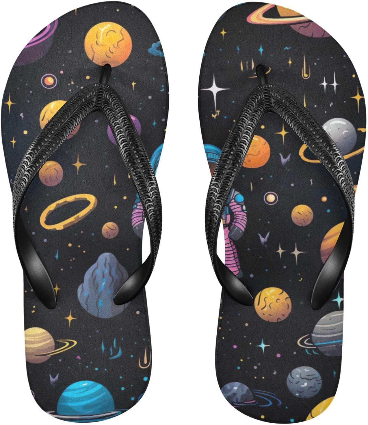 

Пляжные летние сандалии Space Planet Galaxy Astronaut для женщин и мужчин, шлепанцы для душа Kfbe