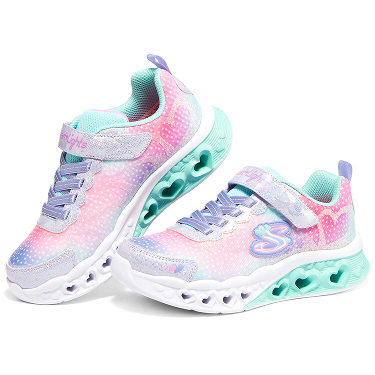 Кроссовки Flutter Heart Lights Kids Lifestyle GS Low-top Фиолетовый/розовый/зеленый Skechers — фото 3