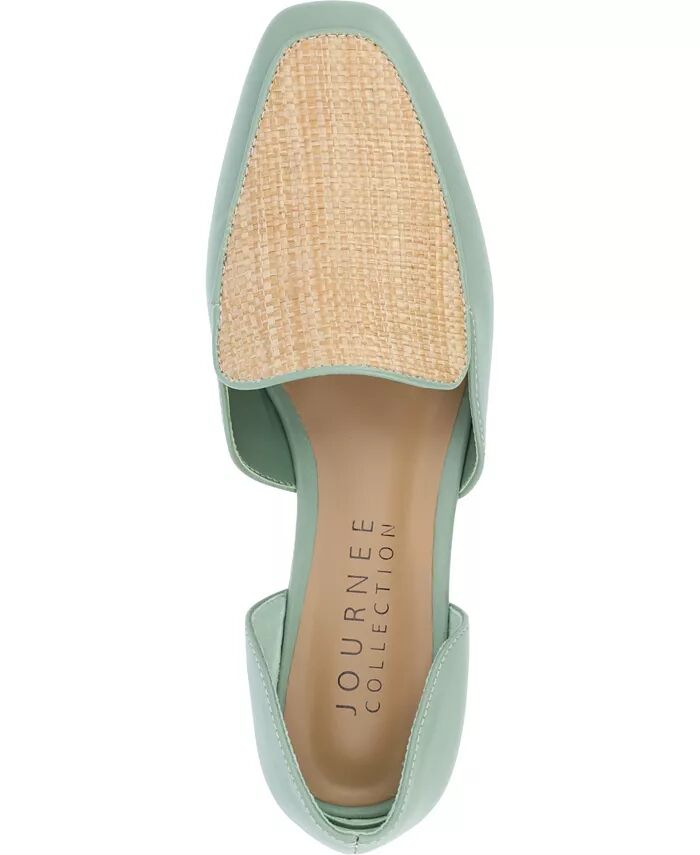 Женские мокасины Kennza Cut Out Slip On Journee Collection, зеленый — фото 4