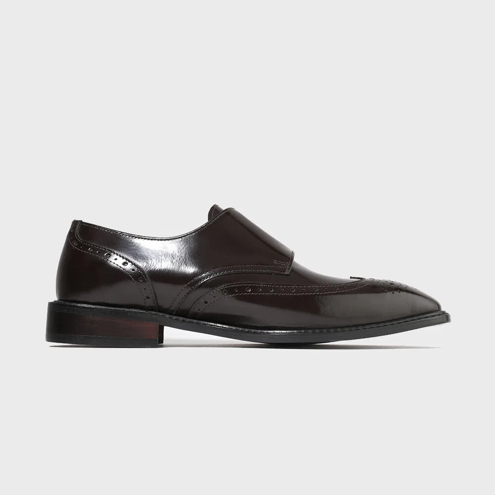 Мужские коричневые двойные монки с деталями Wingtip от Firenze.A — фото 3