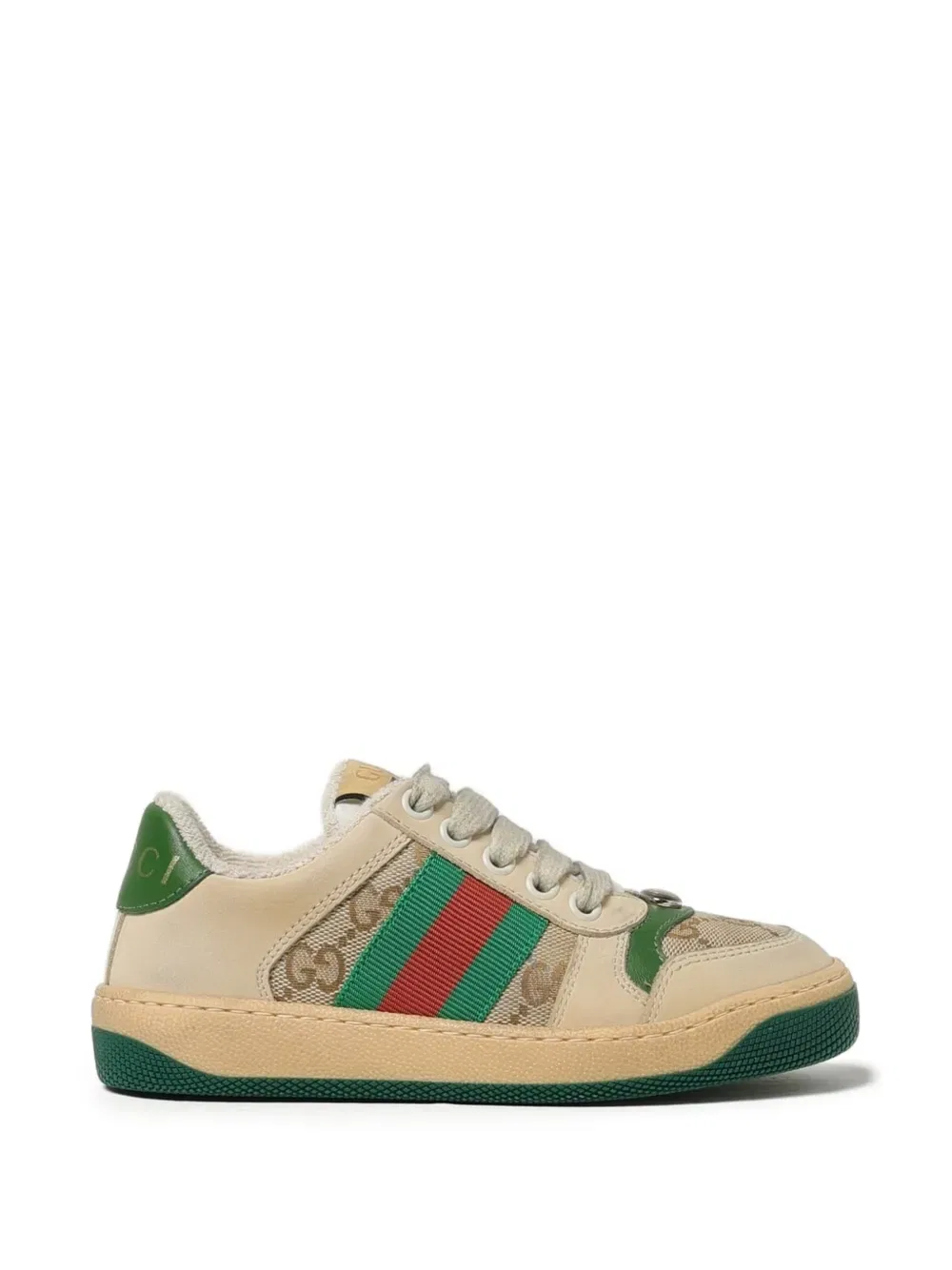 Кроссовки Screener с полосатым логотипом Gucci Kids, нейтральный — фото 2