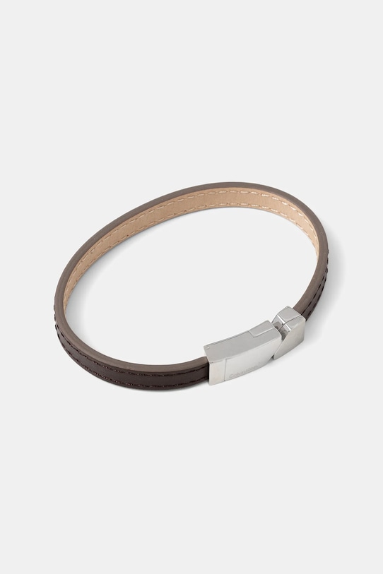 

Кожаный браслет Calvin Klein, коричневый