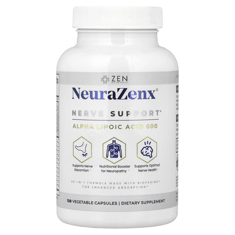 

Zen Nutrients, NeuraZenx, поддержка нервов, 120 растительных капсул