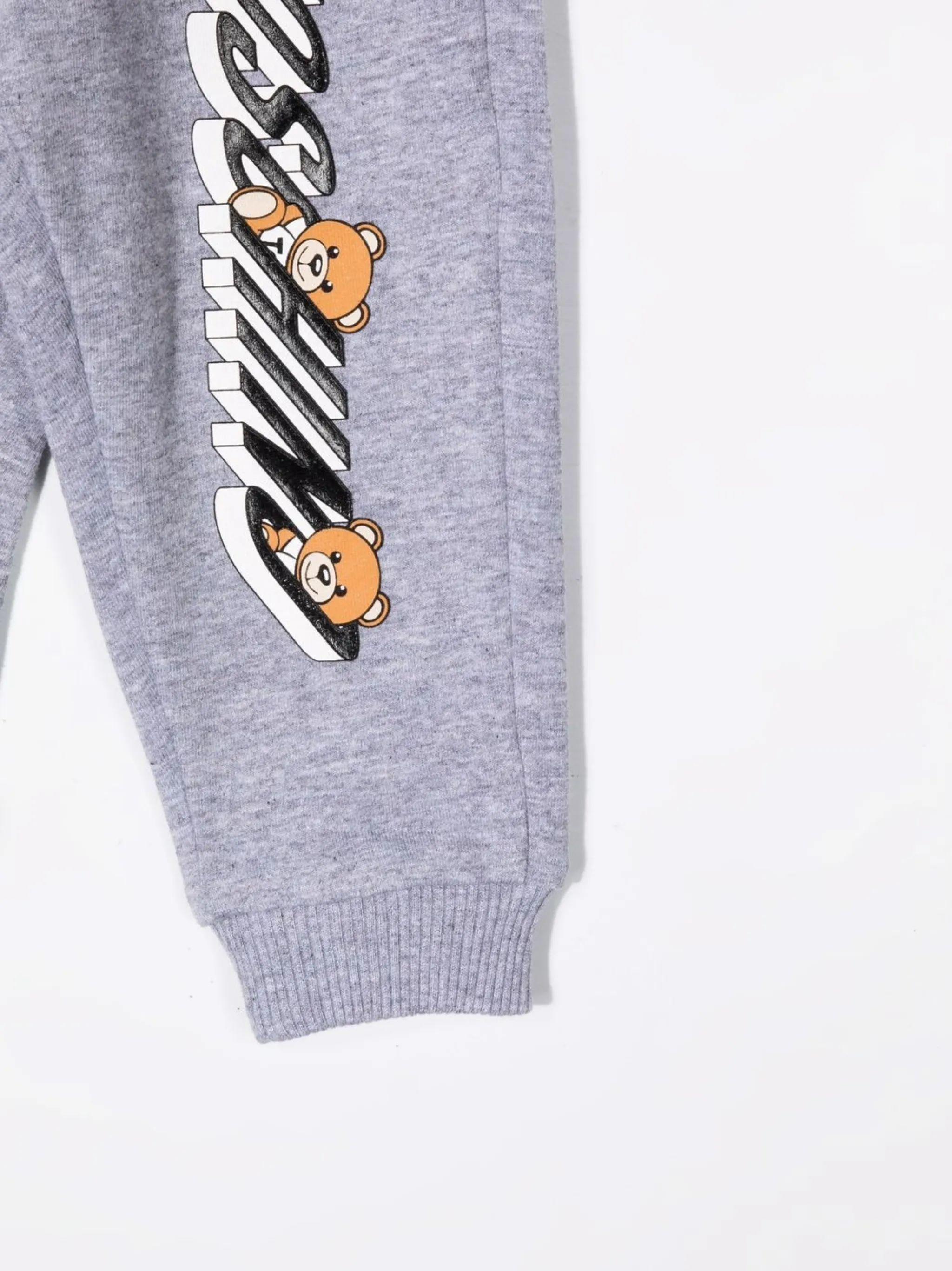 Спортивные брюки с логотипом Moschino Kids, серый — фото 3
