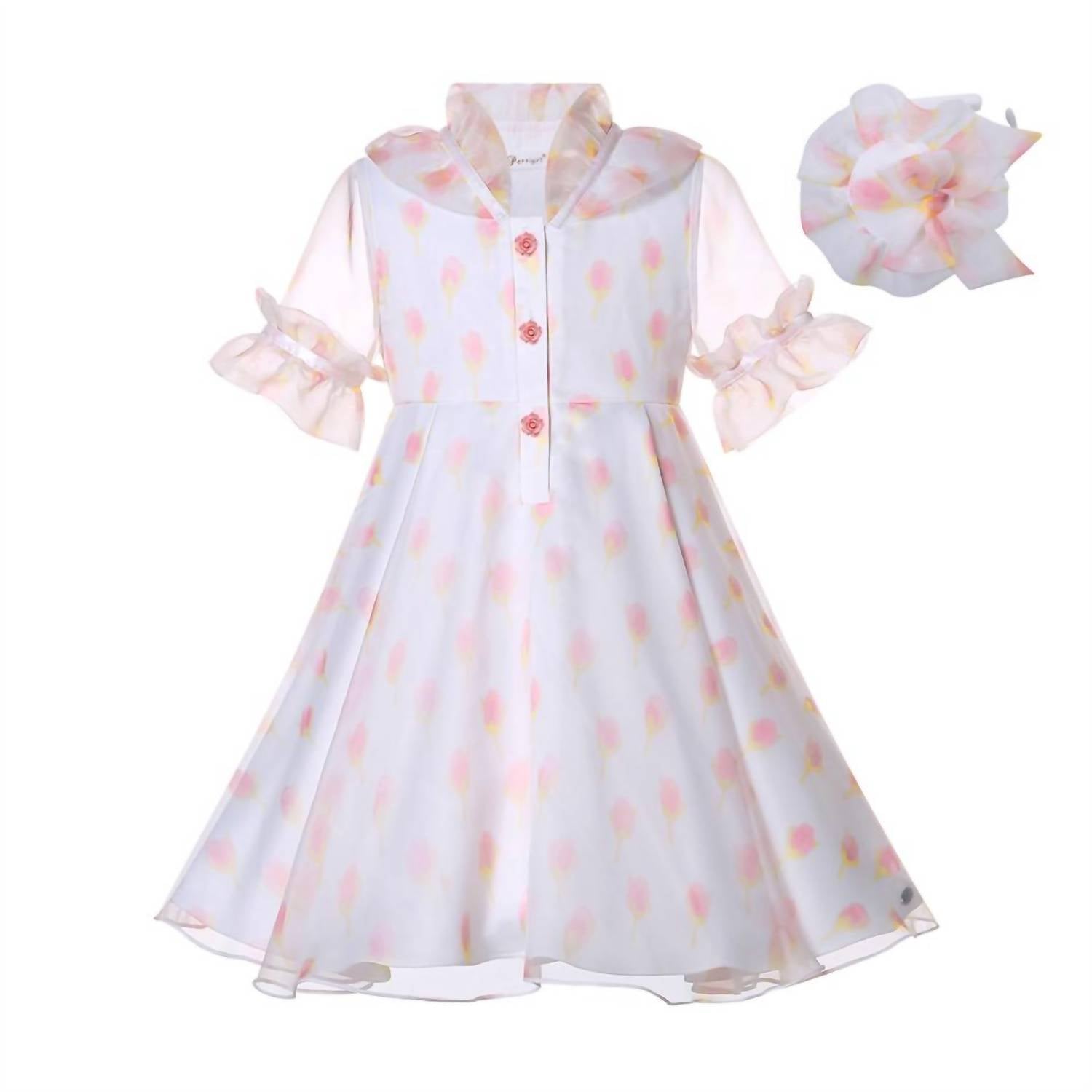 

Платье "Нежный румянец мечты" в бело-розовом цвете Glam Collections