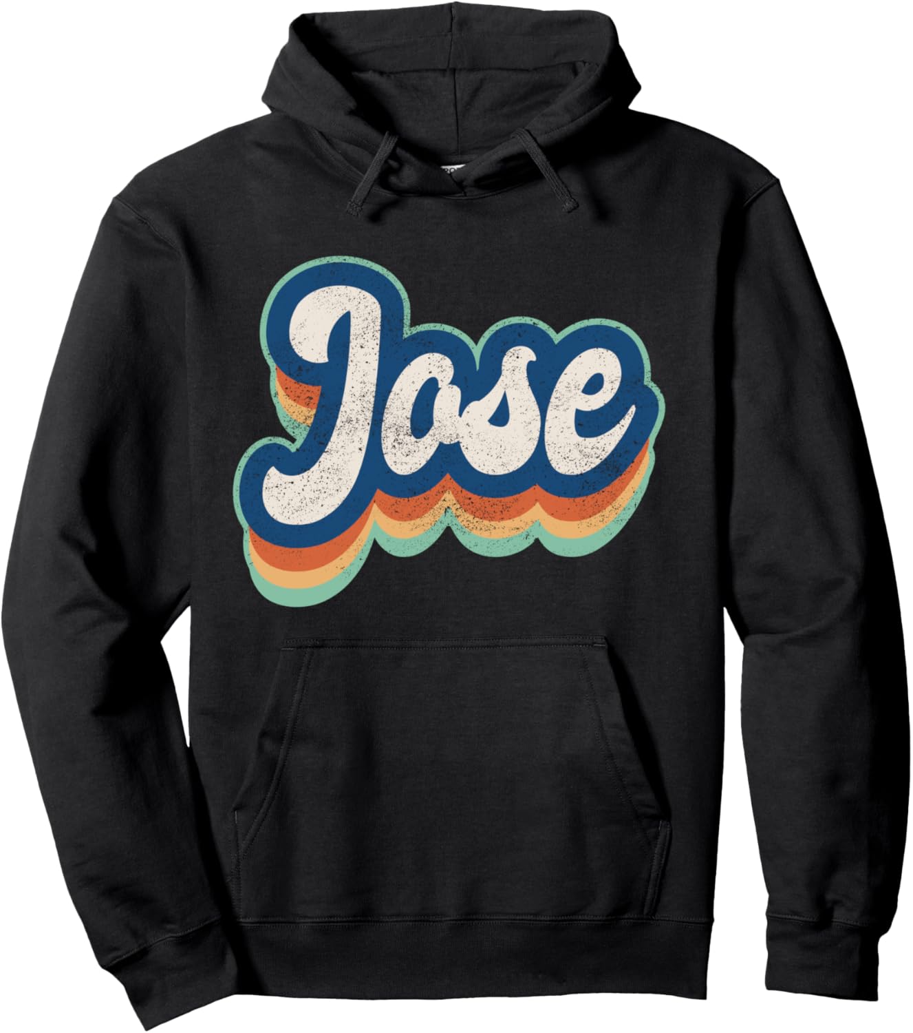 

Худи с надписью Jose Name Boys в винтажном стиле 70-х и 80-х годов, персонализированная Retro Groovy Name Fathers Day Outfit For Men, черный