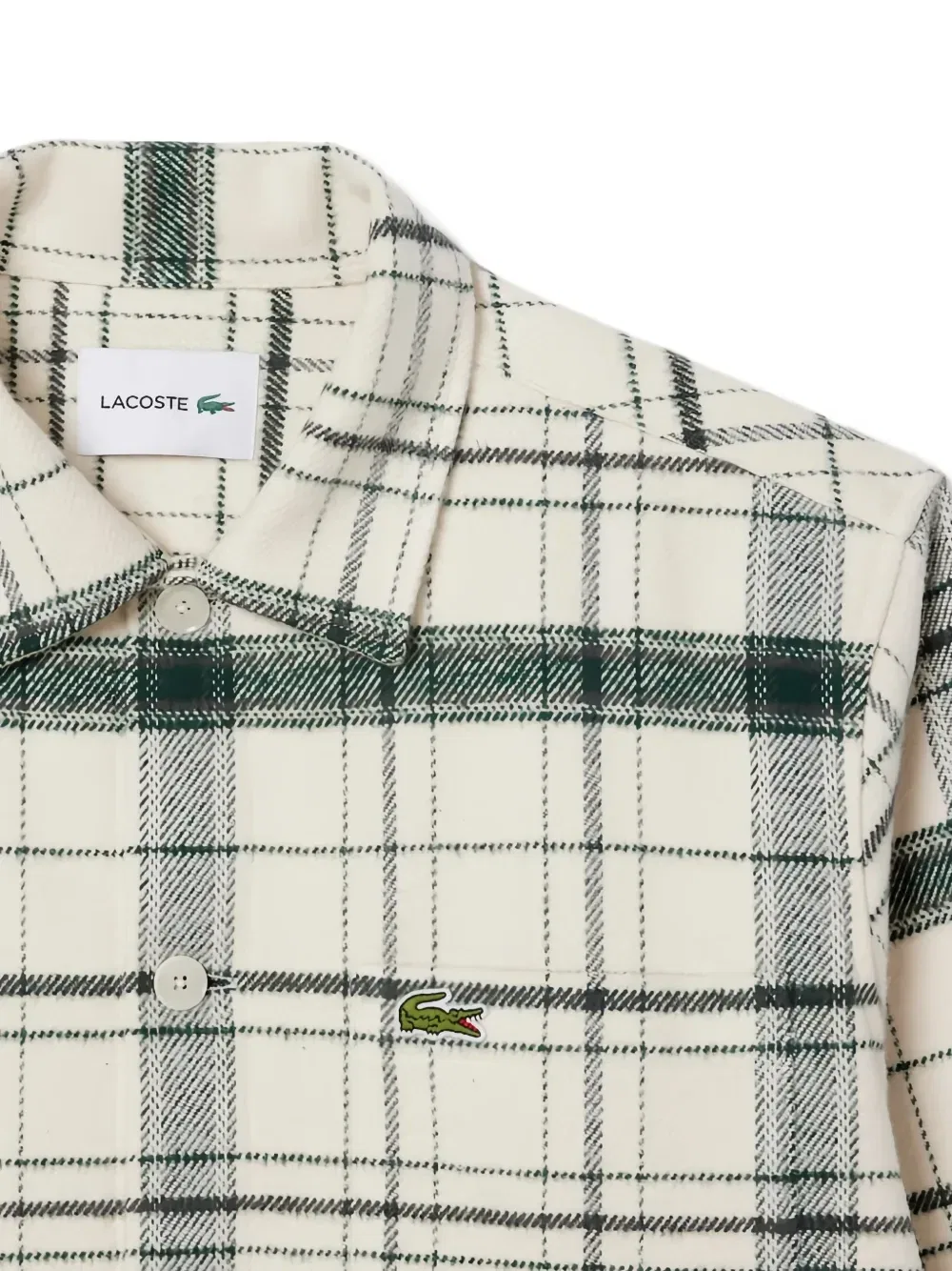 Клетчатая фланелевая рубашка Lacoste, белый — фото 2