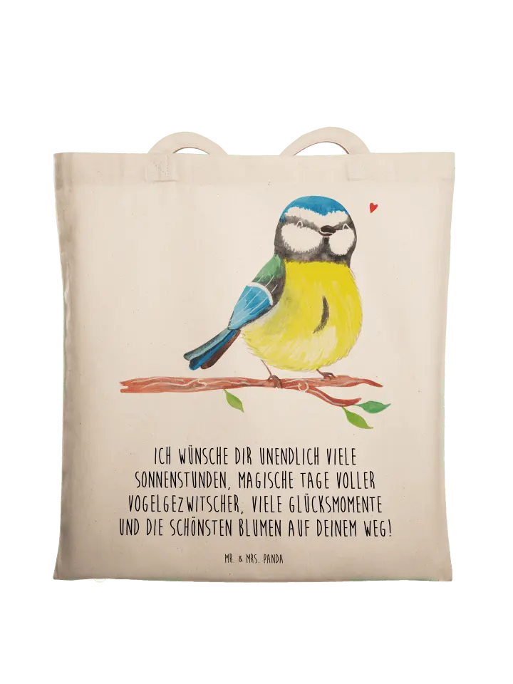 

Сумка для переноски Mr & Mrs Panda Vogel Blaumeise, кремовый