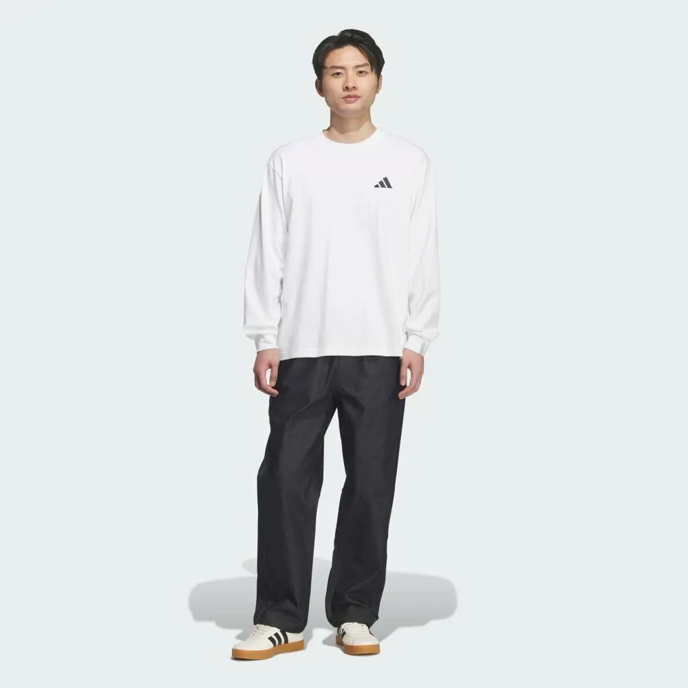 Джинсовые брюки Essentials Plus Regular Fit Stretch Denim полной длины с открытым низом Adidas, blue — фото 3