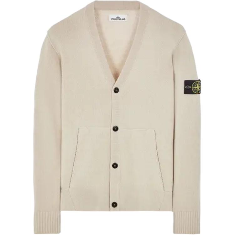 

Stone Island Мужской трикотаж, цвет экрю, V-образный вырез, умеренный крой