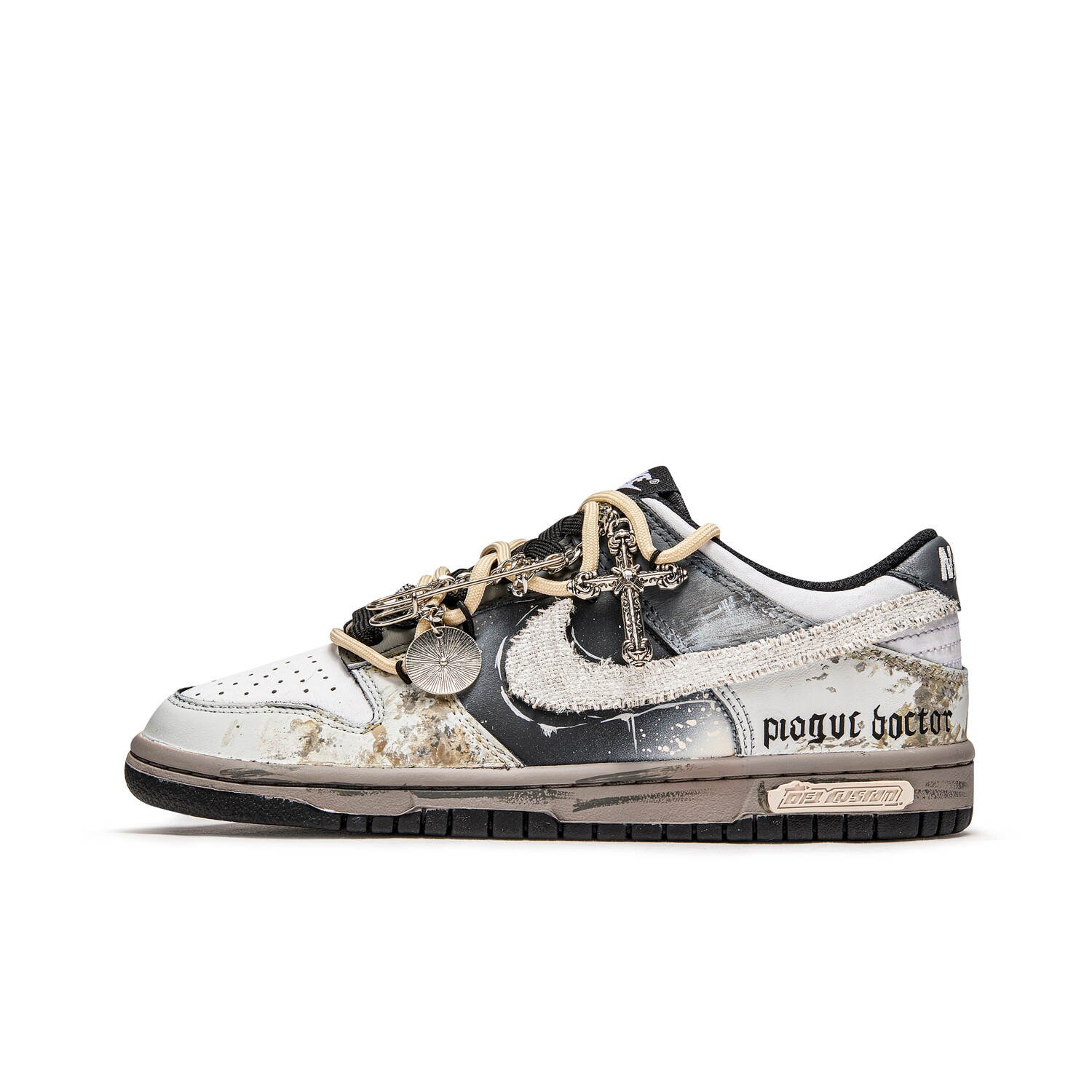 

Детские скейтерские кроссовки Dunk Kids Nike, серо-белый