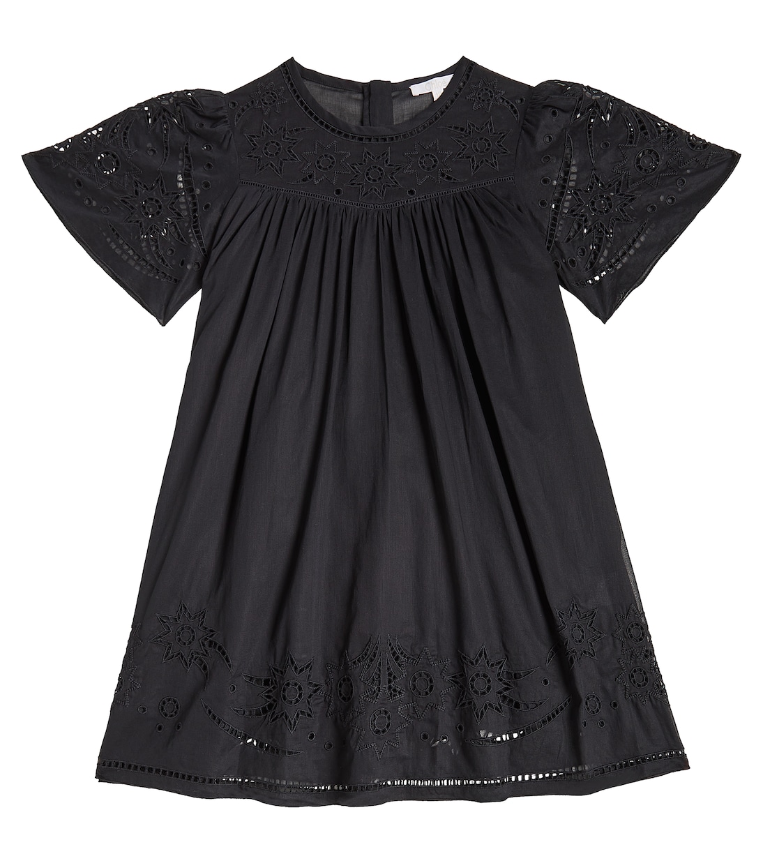 

Платье из хлопка с оборками Chloé Kids, черный
