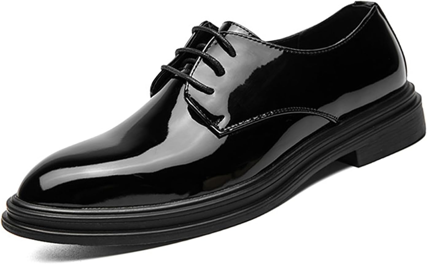 

Мужские классические кожаные деловые дерби оксфорды, модные шнурованные повседневные туфли с хвостовиком, оксфорды для официального стиля, удобная деловая обувь Nileeke, черный