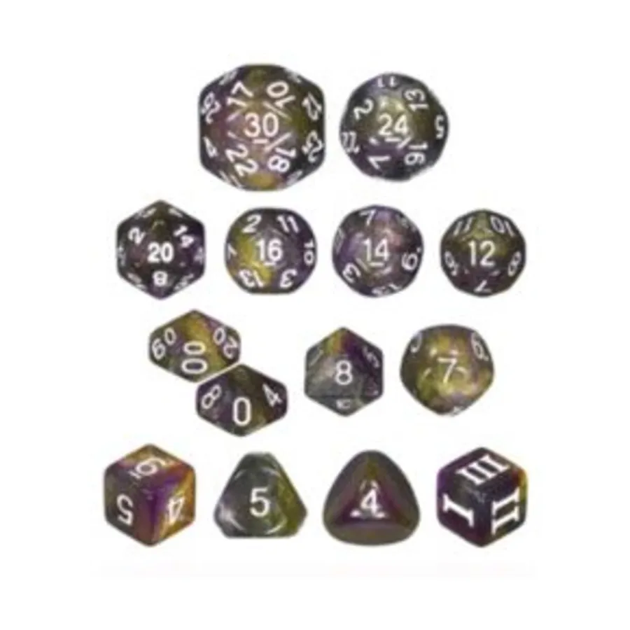 

Набор кубиков Poly Unleashed Arcana — Mind Spike с белым (14), DCC & Specialty Dice Packs