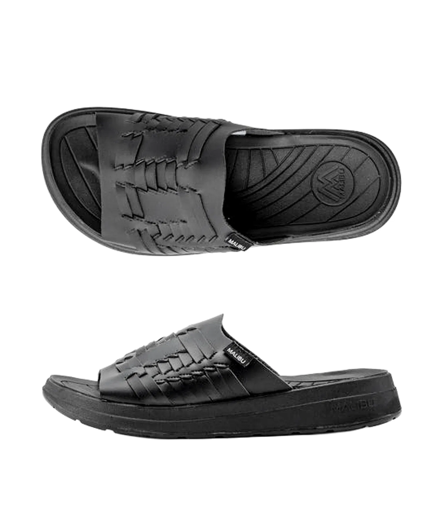 Унисекс сандалии из искусственной кожи MALIBU SANDALS THUNDERBIRD SLIDE чёрные
