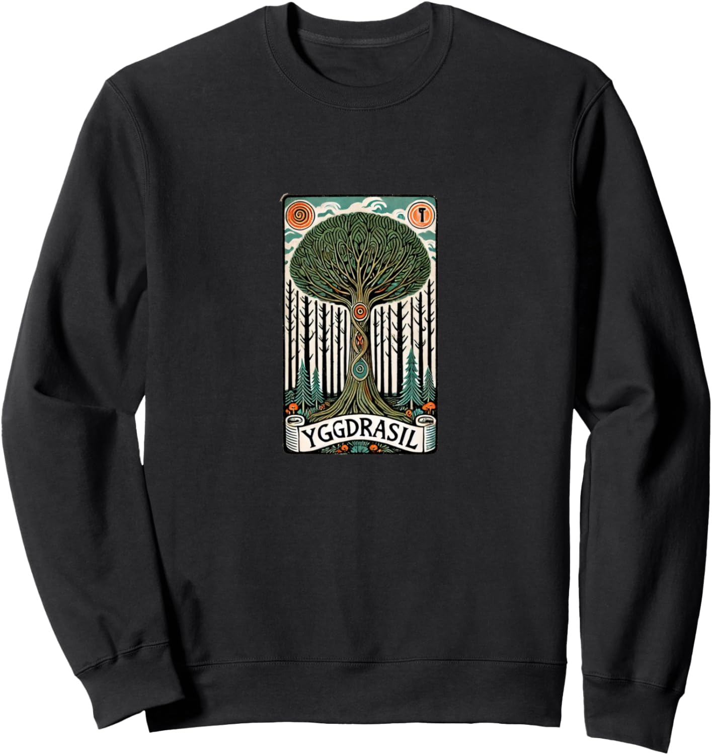 

Толстовка с изображением карты Таро Иггдрасиль и Древа Жизни Vintage Trees Arts Snugg, черный