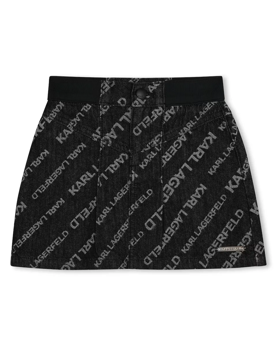 

Юбка для девочки из серого хлопка Karl Lagerfeld Kids, светло-серый