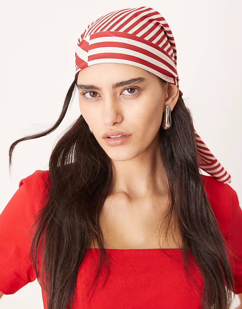 

ASOS DESIGN средний платок с принтом в красную полоску