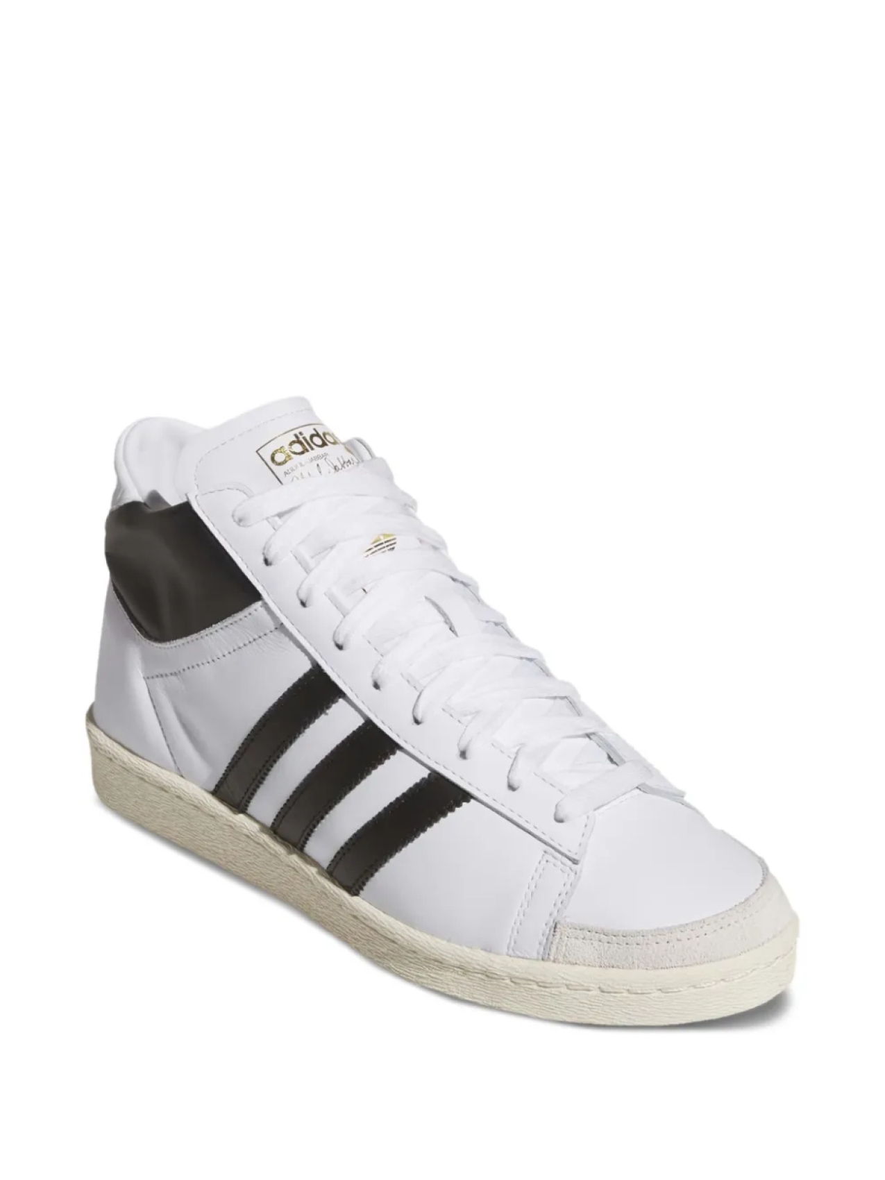 Высокие кожаные кроссовки Adidas Jabbar, белый — фото 2