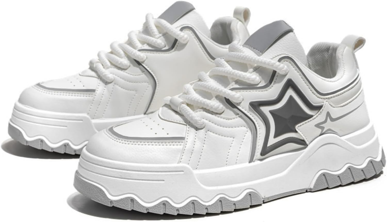 

Ретро-кроссовки на массивной подошве для мужчин и женщин, стильные, удобные, дышащие, для ходьбы, повседневной носки и тенниса Macefil, белый
