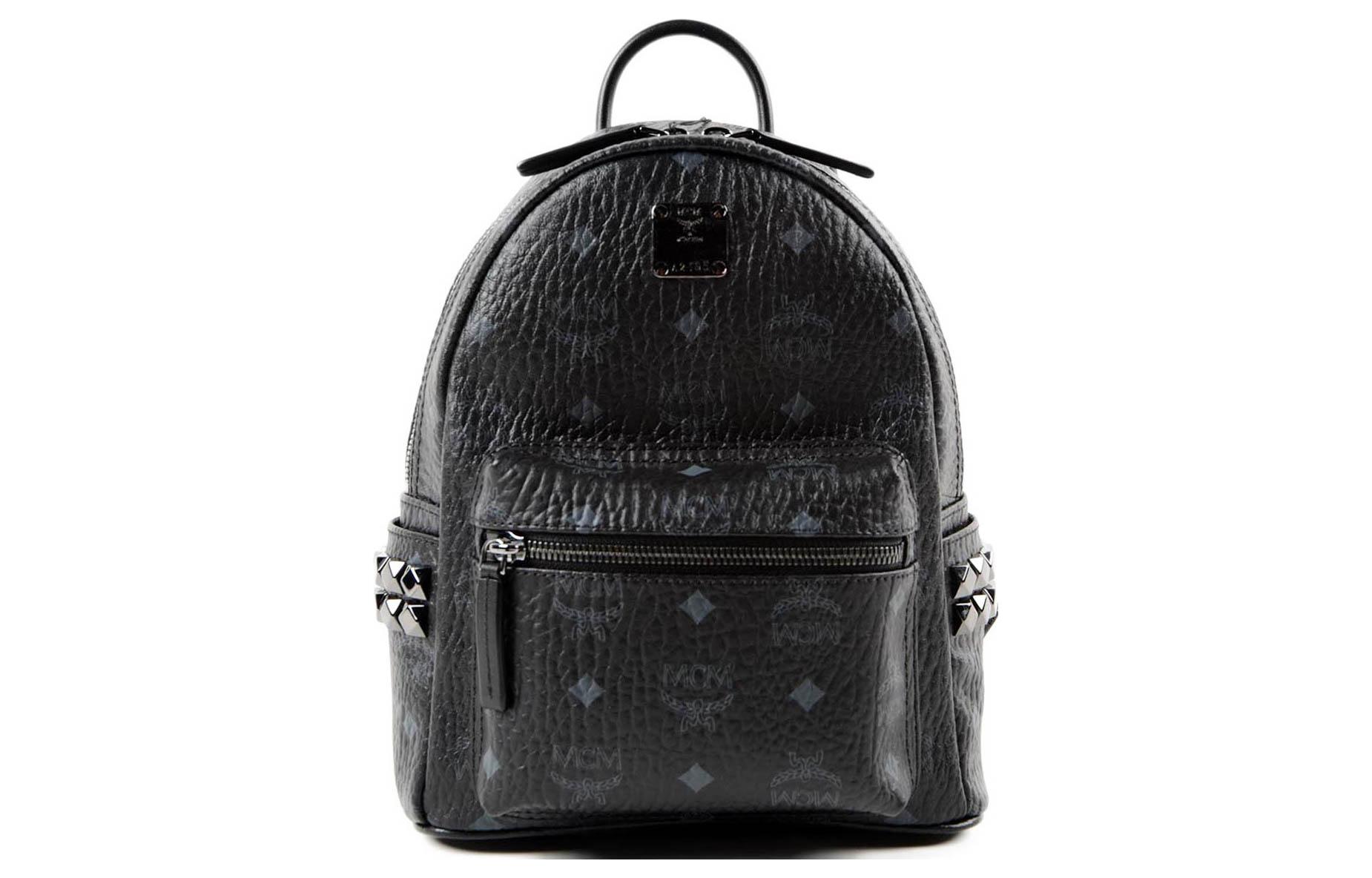 

Сумка кросс-боди мини Stark Backpack Visetos с боковыми шипами черная MCM