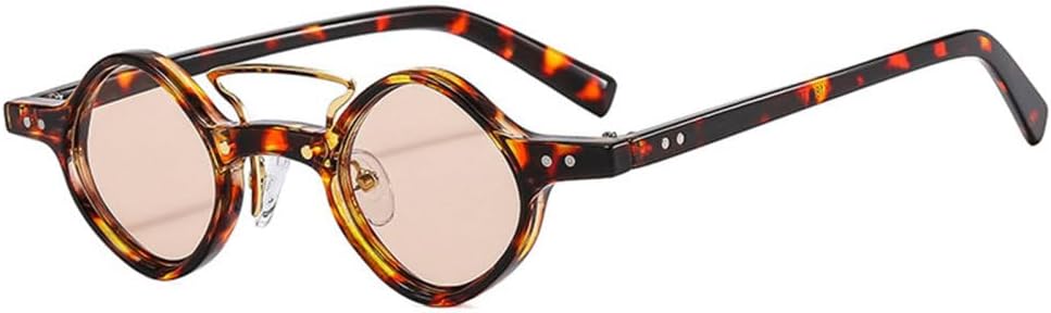 

Модные маленькие солнцезащитные очки для женщин в стиле ретро с двойной перемычкой, прозрачными линзами цвета океана, защитой от УФ-излучения UV400; мужские солнцезащитные очки в стиле панк с заклепками TYUVIVO, One Size