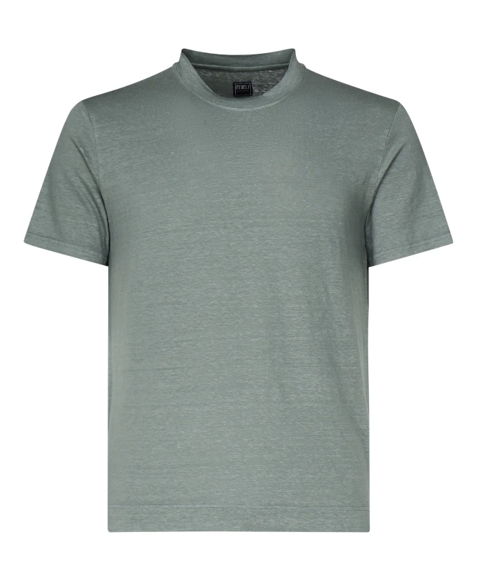 

Футболки и поло из льняной ткани. Fedeli, зеленый